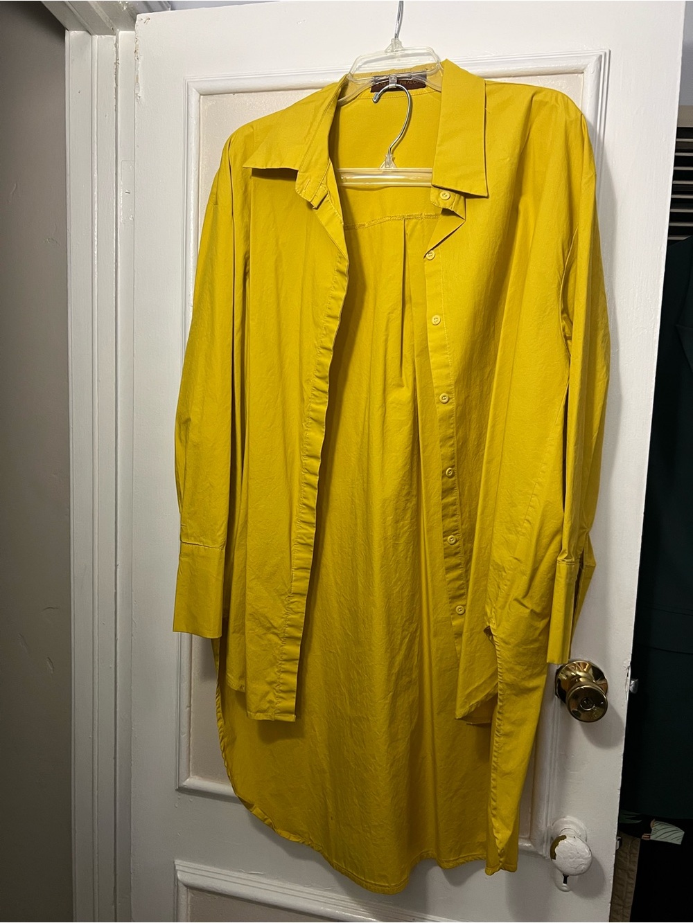 Women’s Mustard Yellow Button-Down Shirt
